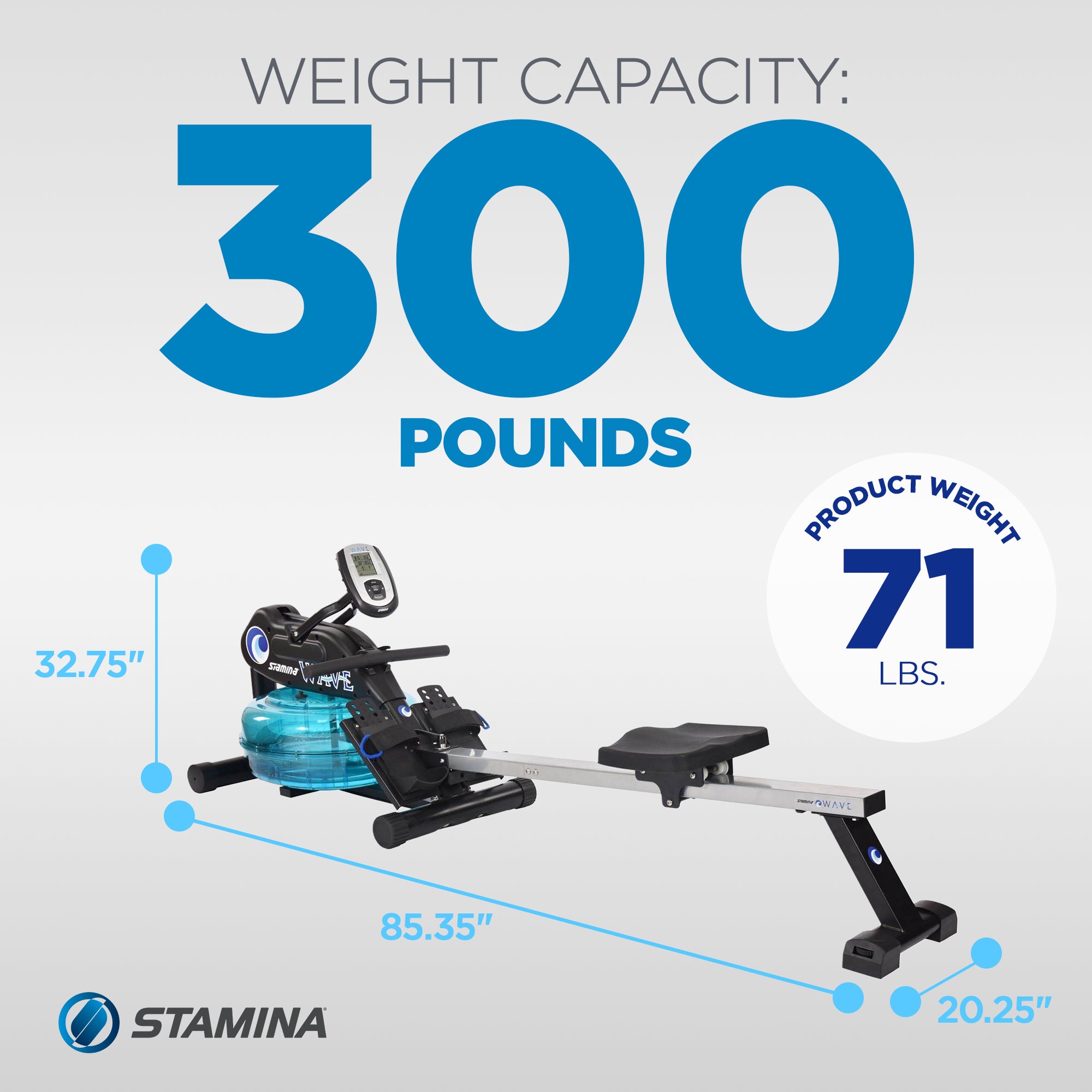 Stamina Elite Cardio Exercise Home Fitness Wave Water Rowing Machine Rower