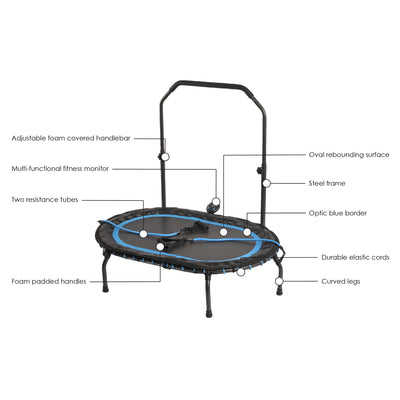 Stamina InTone Oval Fitness Trampoline for Cardio with Handlebars (Used) - VMInnovations