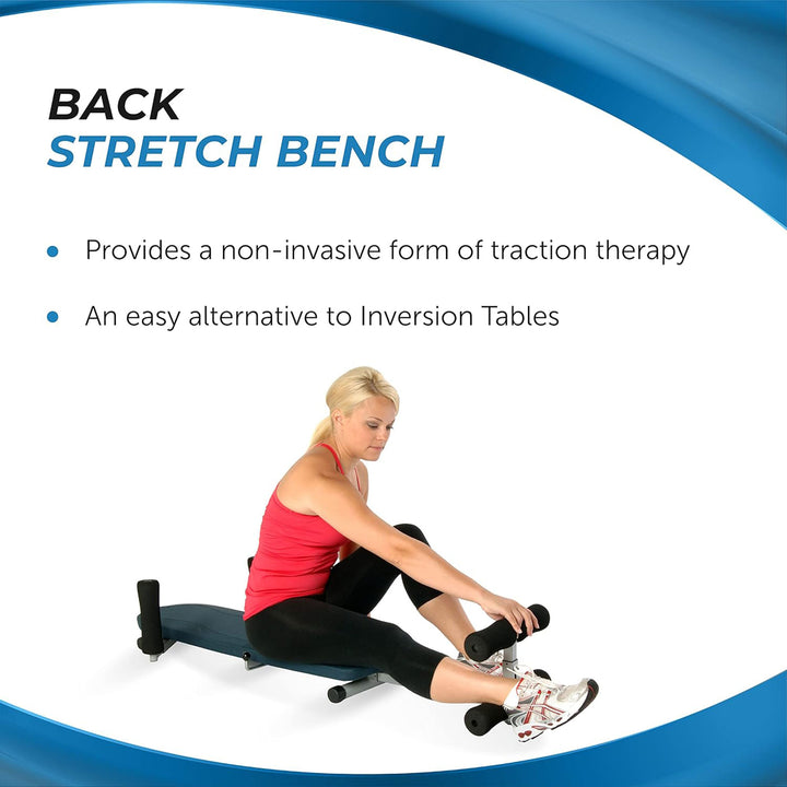 Stamina Products In-Line Traction System Stretch Bench, Blue & Gray (Open Box) - VMInnovations