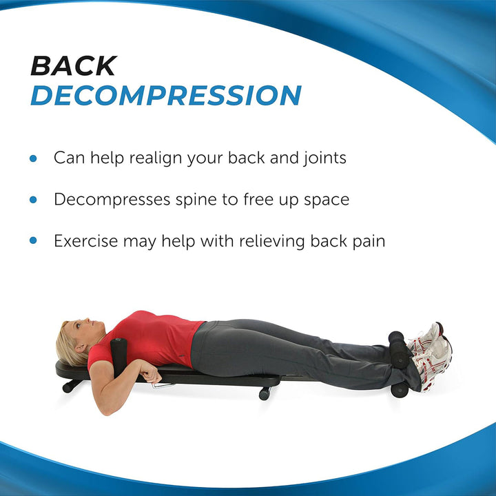 Stamina Products InLine Traction System Joints and Back Stretch Bench, Blue Gray