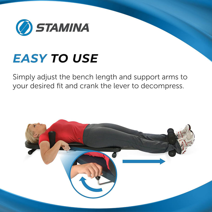 Stamina Products In-Line Traction System Stretch Bench, Blue & Gray (Open Box)
