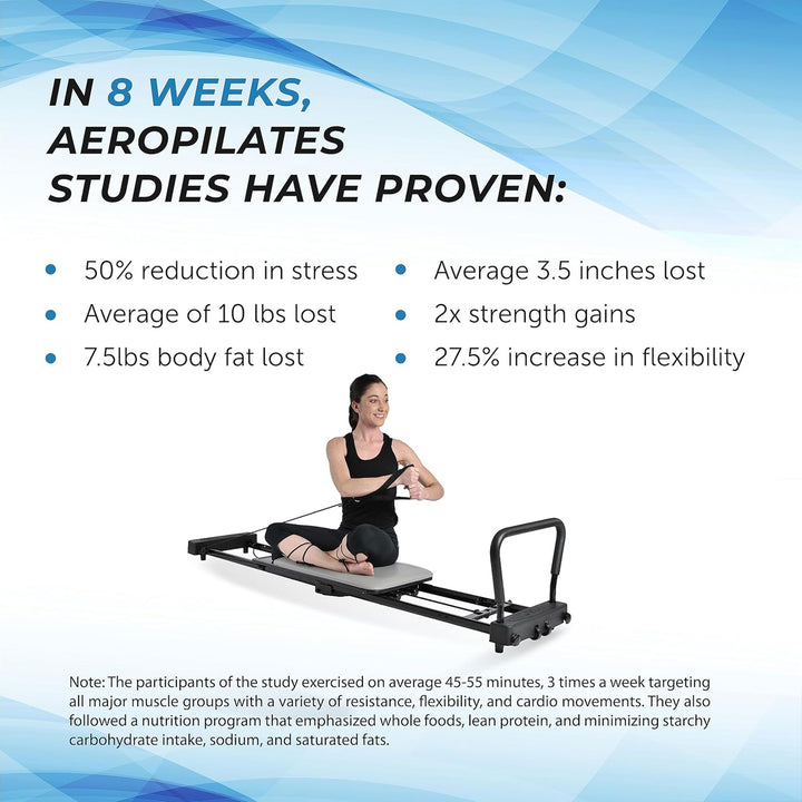 Stamina AeroPilates 287 Folding Pilates Workout Reformer Machine w/o Rebounder