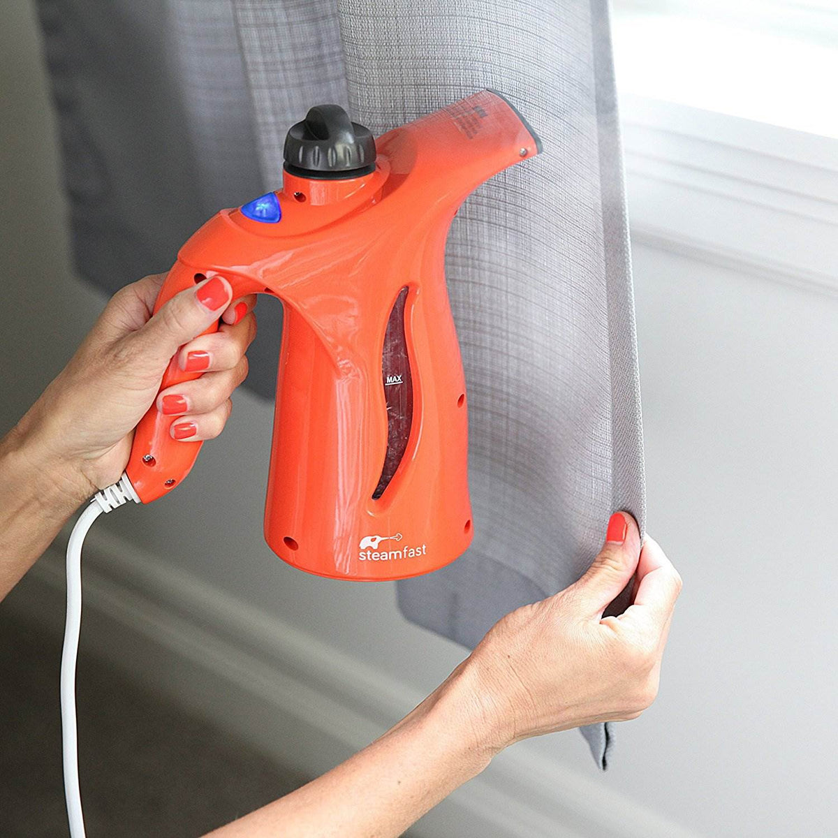 Steamfast 800W Handheld Laundry Fabric Travel Steamer, Orange (Open Box)