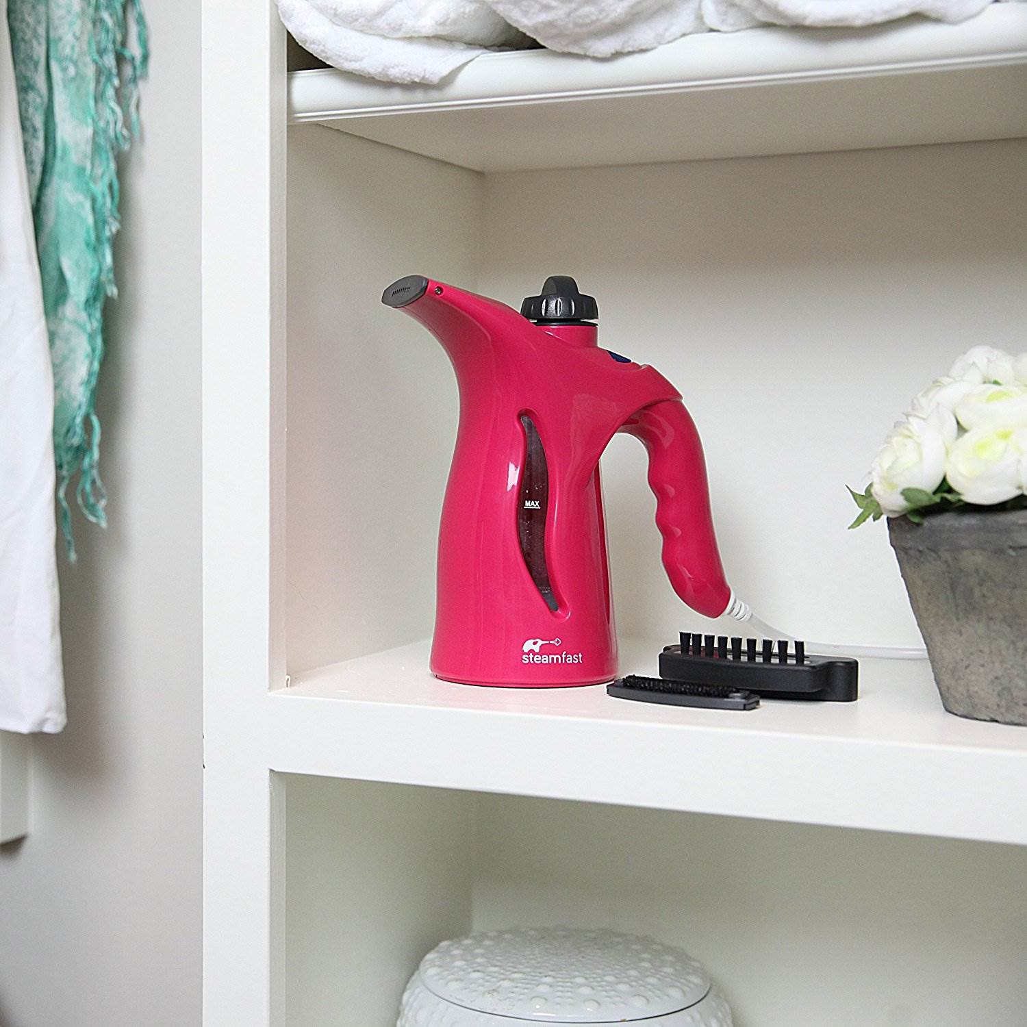 Steamfast 800W Portable Handheld Laundry Fabric Travel Steamer, Pink | Open Box