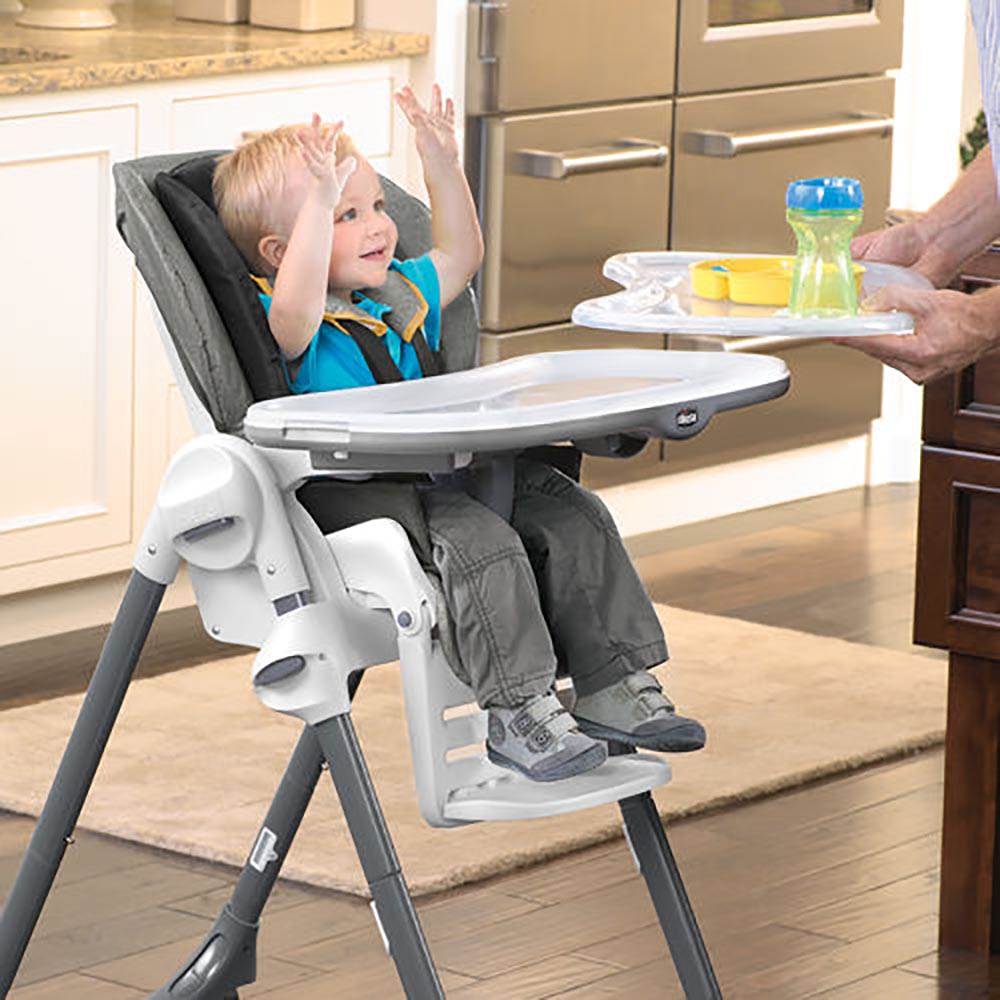 Chicco Ultra-Slim Folding Single Pad Reclining Polly Highchair, Orion (Open Box)