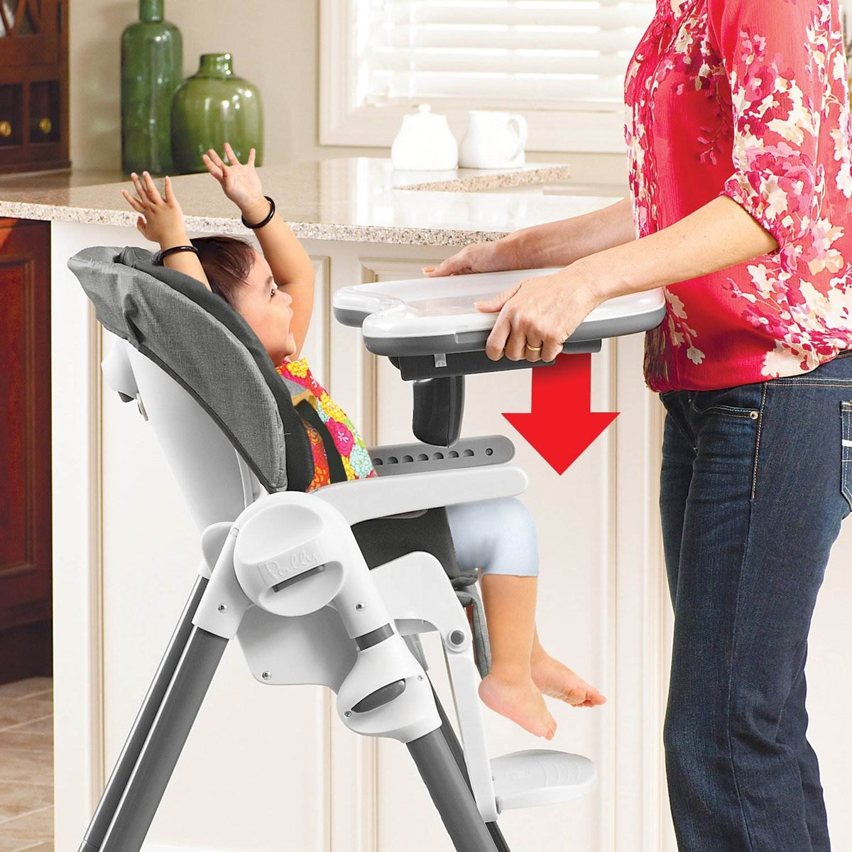 Chicco Ultra-Slim Folding Single Pad Reclining Polly Highchair, Orion (Open Box)
