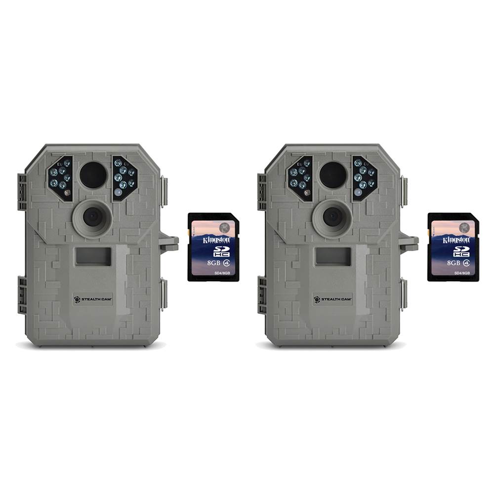 Stealth Cam P12 6MP Scouting Game Trail Camera, 2 Pack + 8GB SD Card, 2 Pack