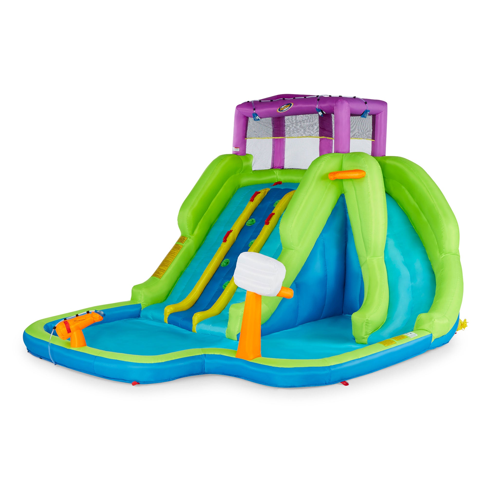 Kahuna Triple Blast Outdoor Inflatable Splash Pool Backyard Water Slide (Used)