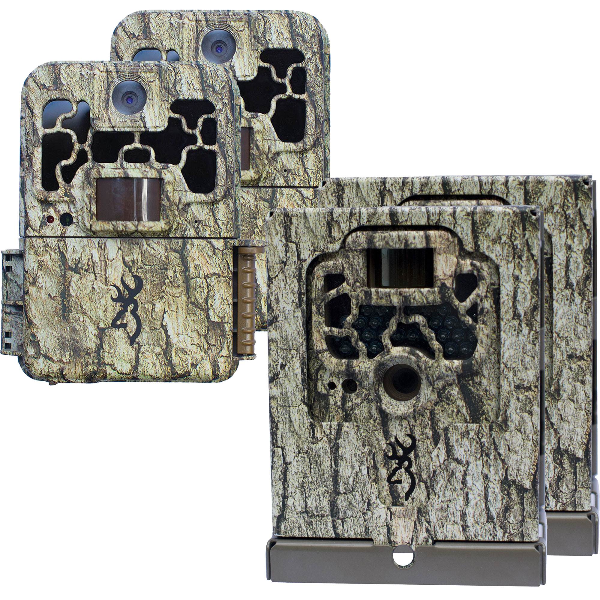 Browning Trail Cameras Spec Ops 10MP FHD IR Cams + Security Cases (Pair of Each)