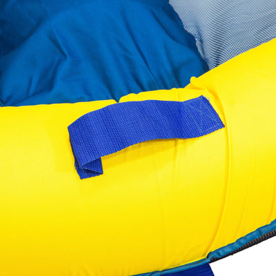 Kelsyus Big Nauti Elite 4-Person Inflatable Pool Float Tube Raft, Yellow & Blue
