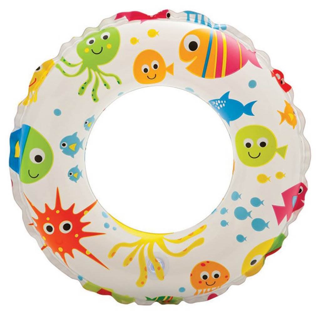 Intex Inflatable 20-Inch Lively Ocean Friends Print Kids Tube Swim Ring