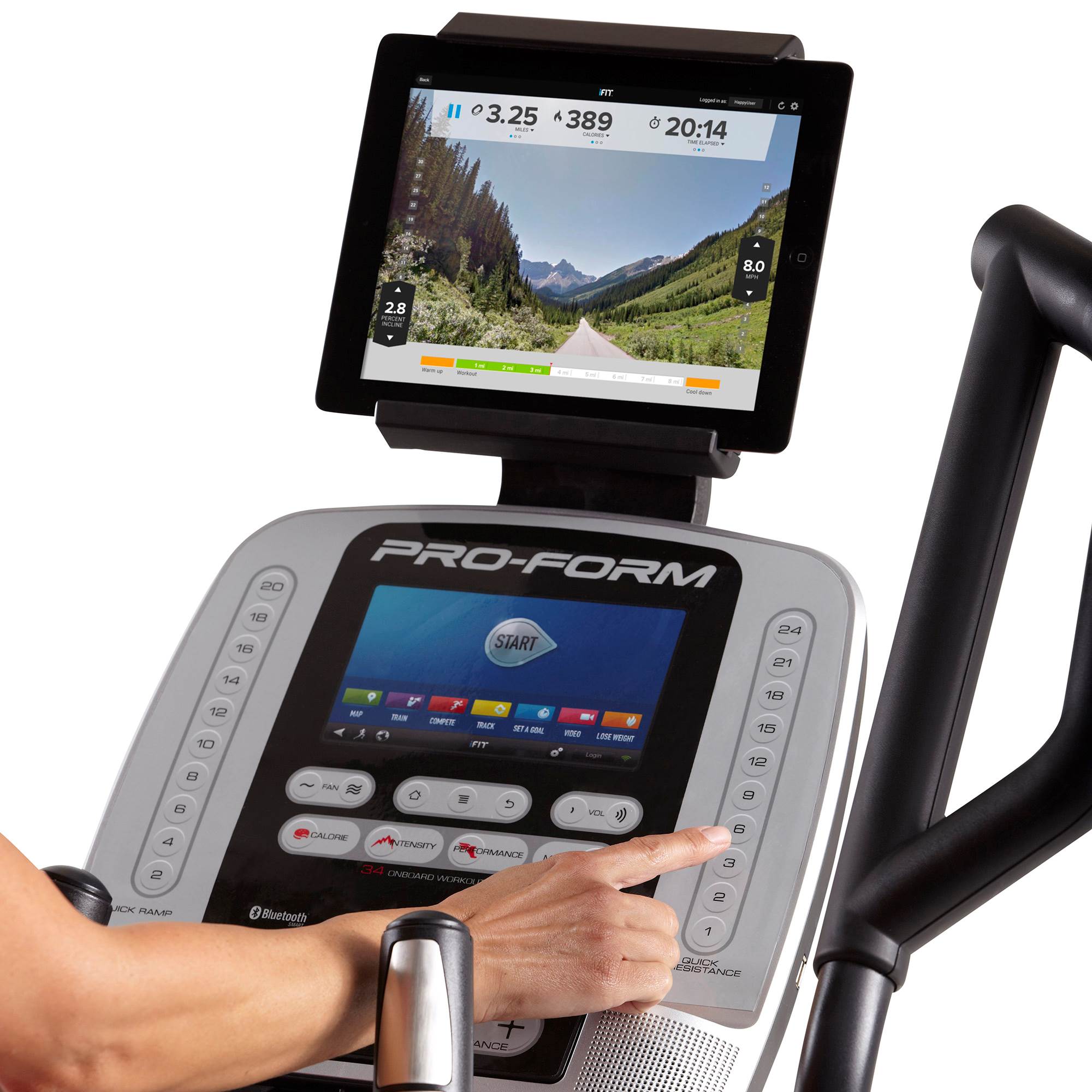 ProForm Pro 12.9 Front Drive Elliptical Trainer with Touchscreen and iFit Coach
