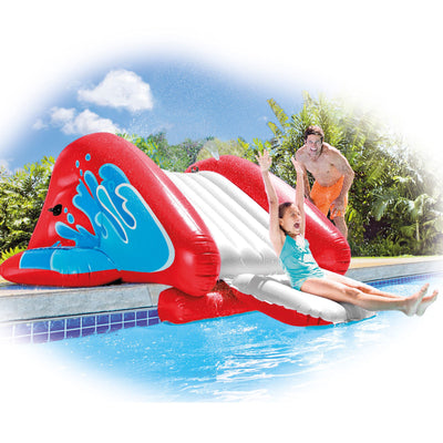 Intex Inflatable Pool Water Slide, Red & Intex Inflatabull Bull-Riding Float