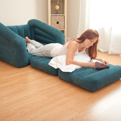 Intex Inflatable Air Mattress Pull-Out Chair & Intex 120-Volt Electric Air Pump