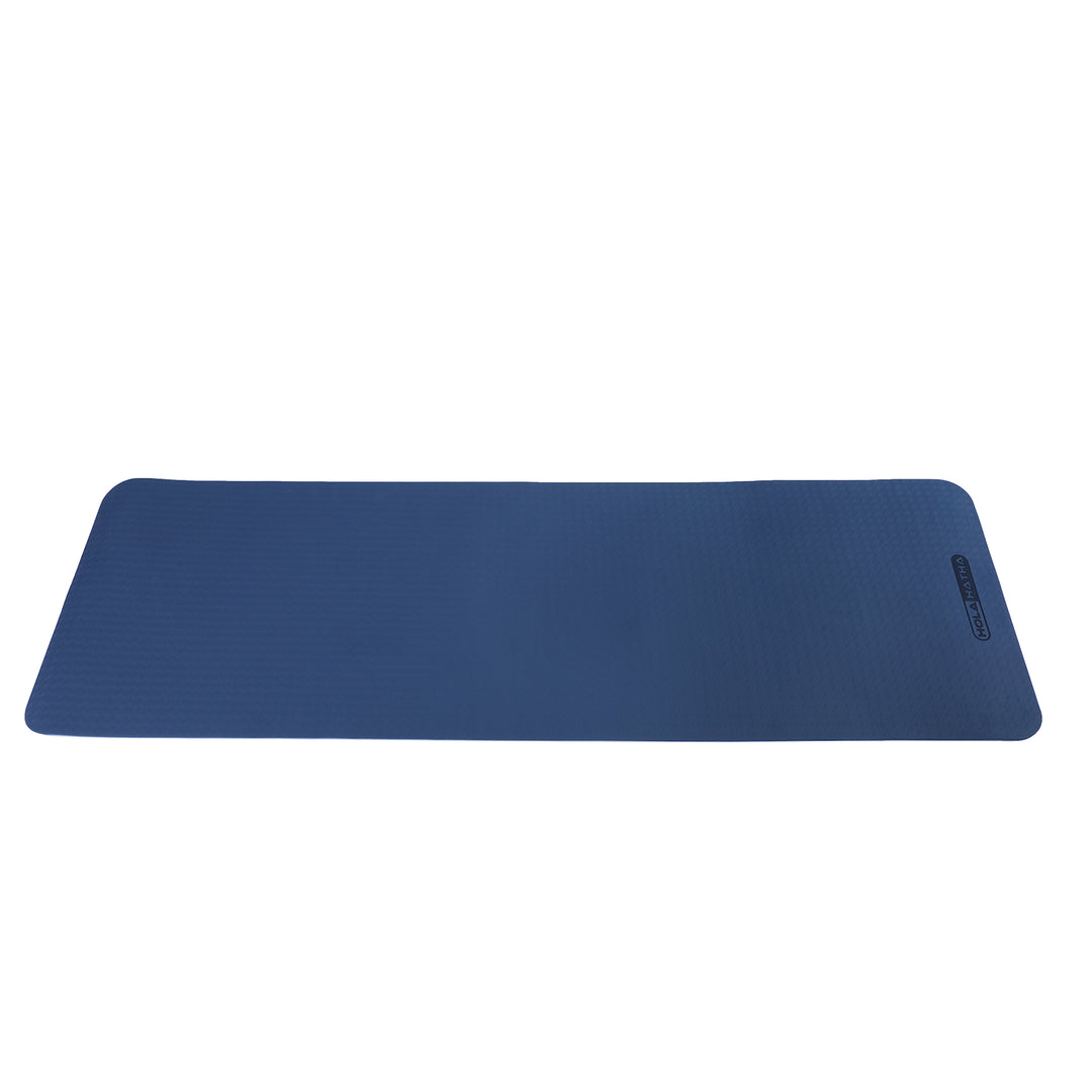 HolaHatha 72 x 24" Double Sided 0.25" Thick Non Slip Yoga Mat, Blue (Open Box)