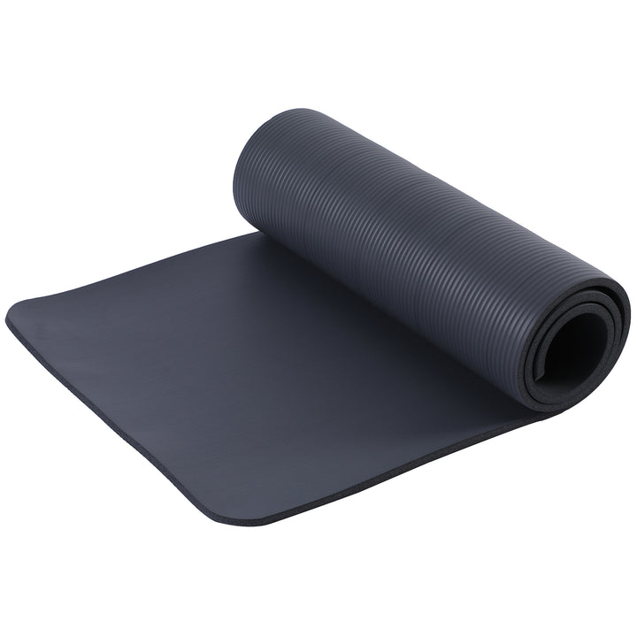 HolaHatha 72 x 24" High Density 0.5" Thick Non Slip Home Workout Yoga Mat, Black