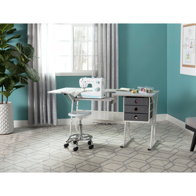 Sew Ready 38010 Eclipse Hobby Craft Table Computer Desk with Drawers (For Parts)