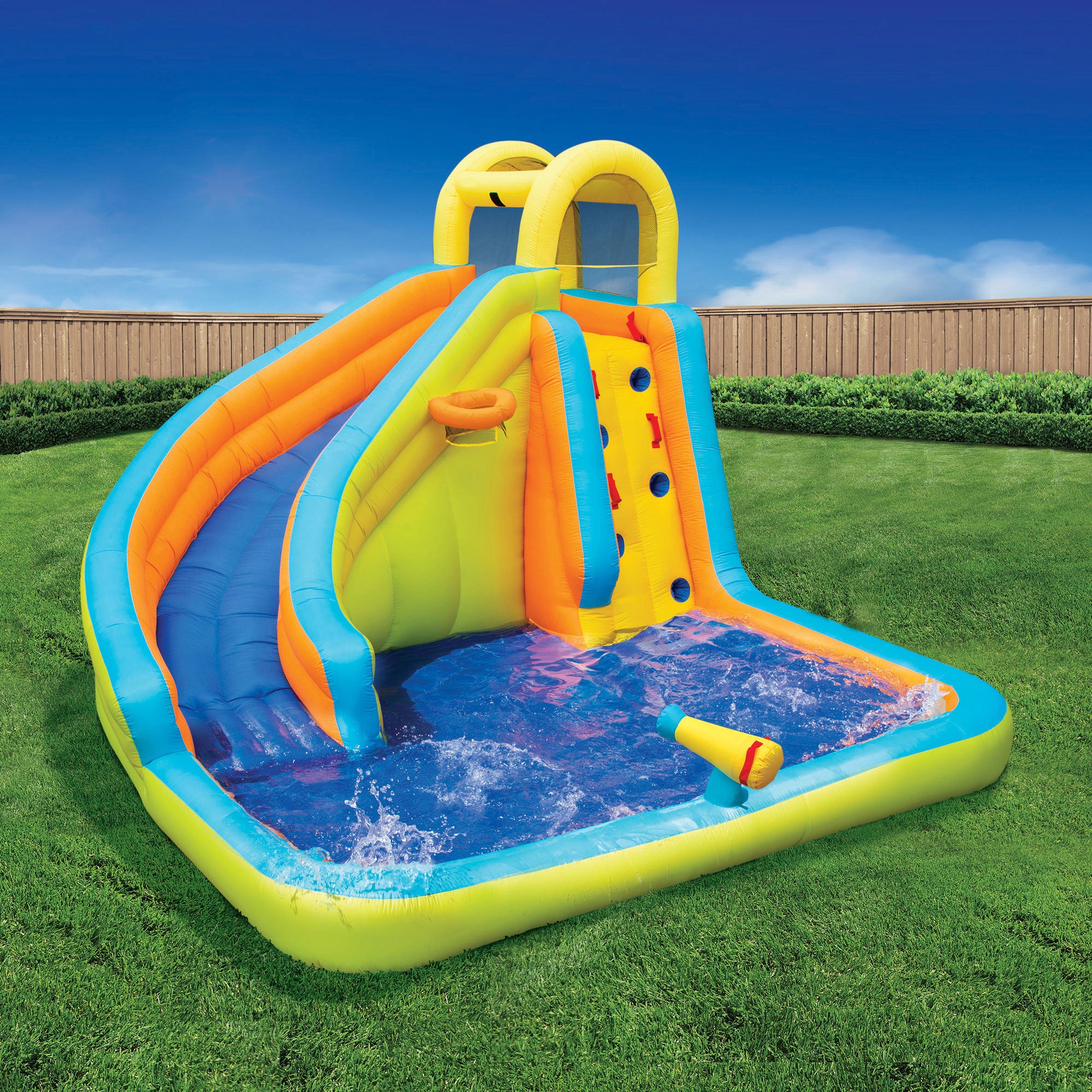 Banzai Splash 'N Blast Kids Backyard Inflatable Water Slide Park (Open Box) - VMInnovations