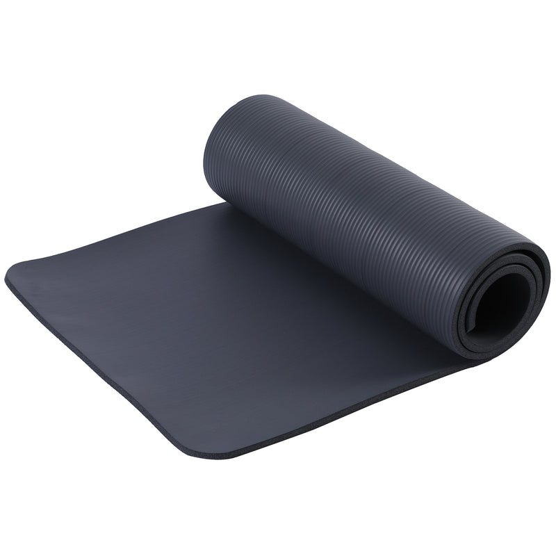 HolaHatha 72 x 24" 0.5" Thick Non Slip Home Workout Yoga Mat, Black (Used)