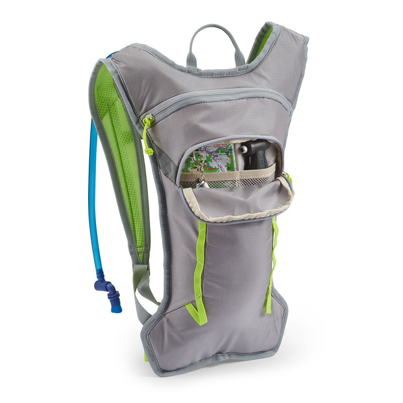 High Sierra HydraHike 2.0 4L Hydration Water Backpack for Hiking, Gray & Green