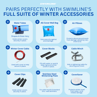 Swimline BLUE 24' Round Winter Above Ground Swimming Pool Cover (Used) - VMInnovations