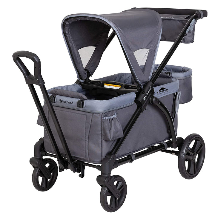 Baby Trend Expedition 2 in 1 Push or Pull Stroller Wagon Plus w/ Canopy, Grey