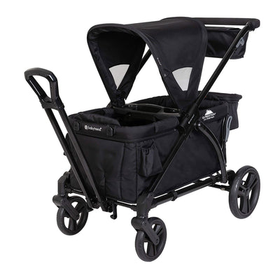 Baby Trend Expedition Push or Pull Stroller Wagon Plus w/ Canopy, Blk (Open Box)