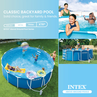 Intex 12' x 30" Metal Frame Above Ground Swimming Pool - Not working (For Parts)