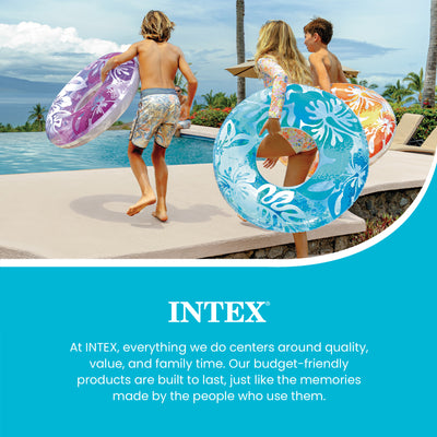 Intex 36 Inch Colorful Transparent Inflatable Swimming Pool Single Ring Float