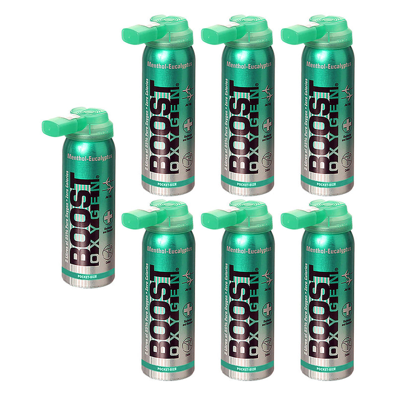 Boost Oxygen Canned 2-Liter Natural Oxygen Canister, Menthol Eucalyptus (7 Pack)