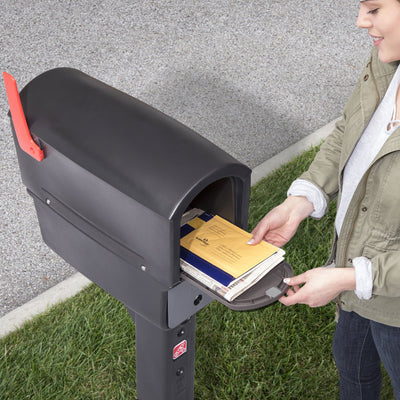 Step2 MailMaster Express Plus Plastic Post Mount Home Mailbox, Black (Used)