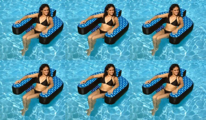 6) Swimline 15120DC Swimming Pool Float Inflatable Designer Loop Fabric Loungers