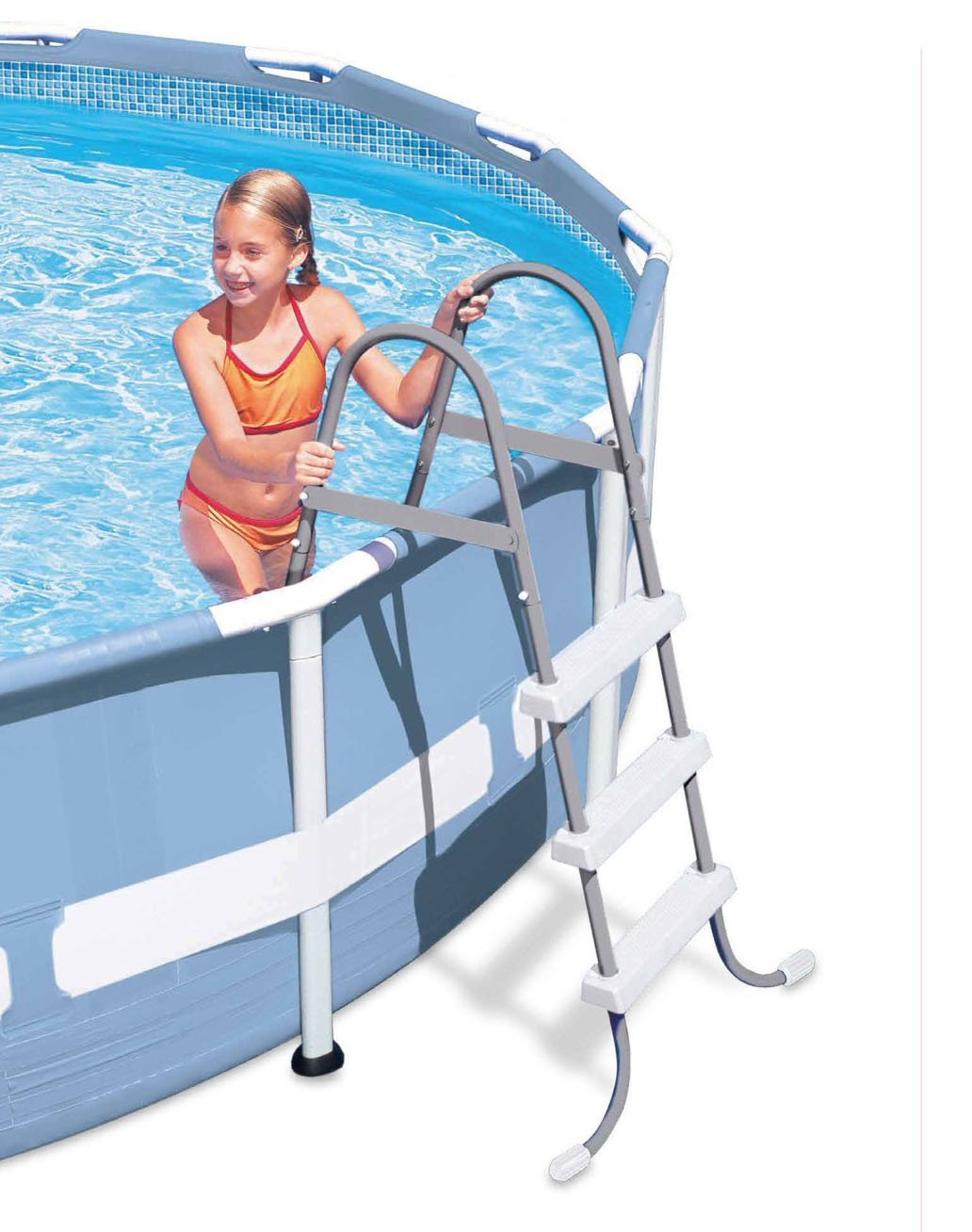 Intex Steel Frame Pool Ladder for 42” Wall Height Pools and 10’ Round Pool Cover