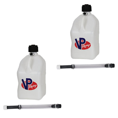 VP Racing 5.5 Gallon Motorsport Racing Liquid Jug Can and 14 Inch Hose (2 Pack)