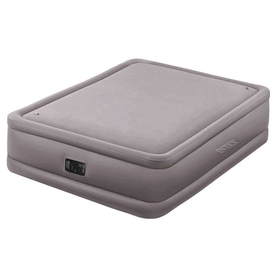 Intex Queen Raised Air Bed Foam Top Mattress with Build in Air Pump (Used)