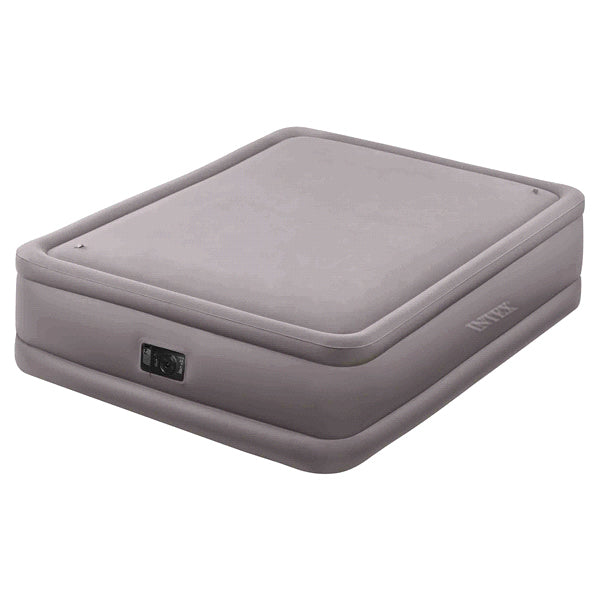Intex Queen Raised Air Bed Foam Top Mattress with Build in Air Pump (Used)