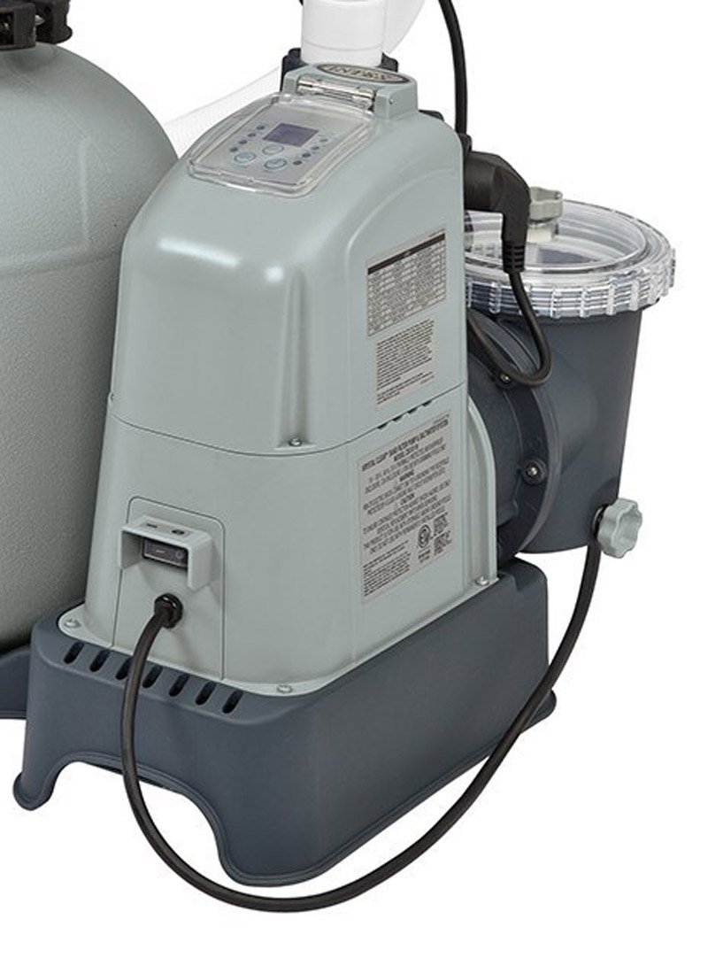 Intex 10'x30" Frame Above Ground Pool & 1600 GPH Saltwater System & Sand Pump