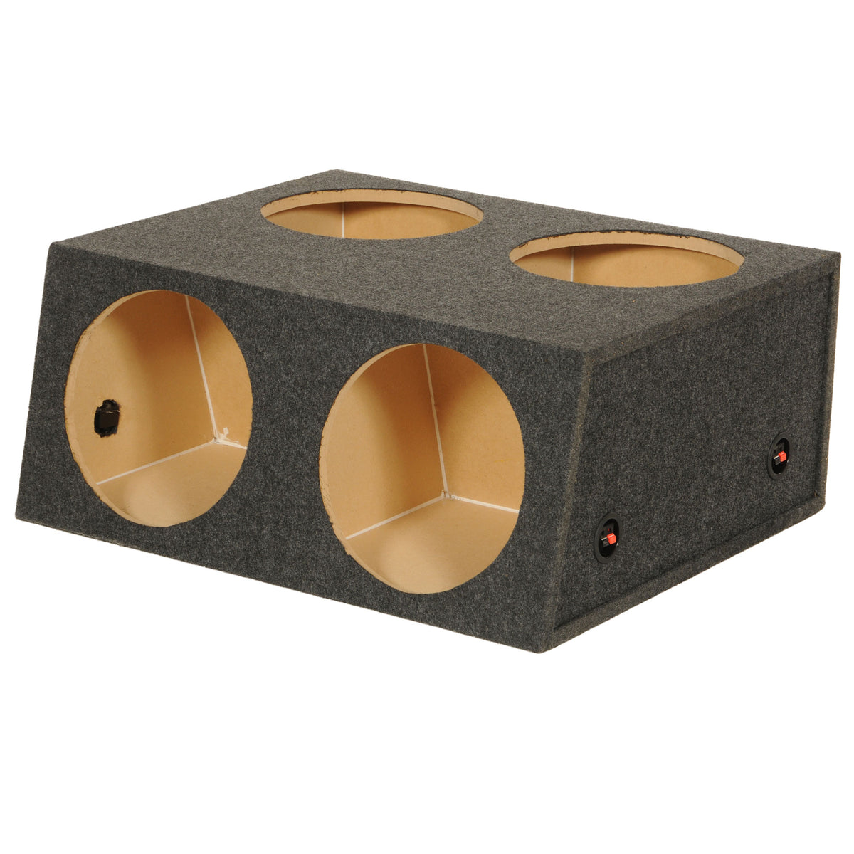 QPower 4 Hole 12 Inch Enclosure and Pyle PLPW12D 1600 Watt Subwoofer (2 Pack)