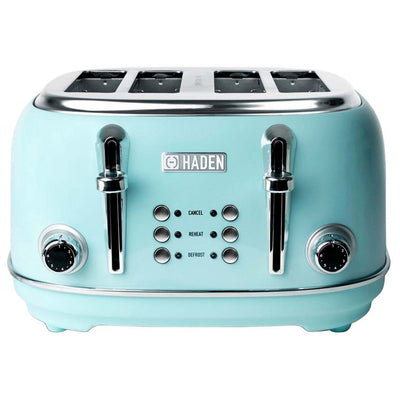 Haden Heritage 4-Slice Wide Slot Stainless Steel Toaster, Turquoise (Damaged)