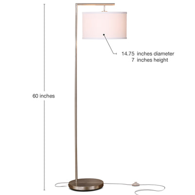 Brightech Montage Modern Standing Floor Smart Lamp with LED Light, Satin Nickel