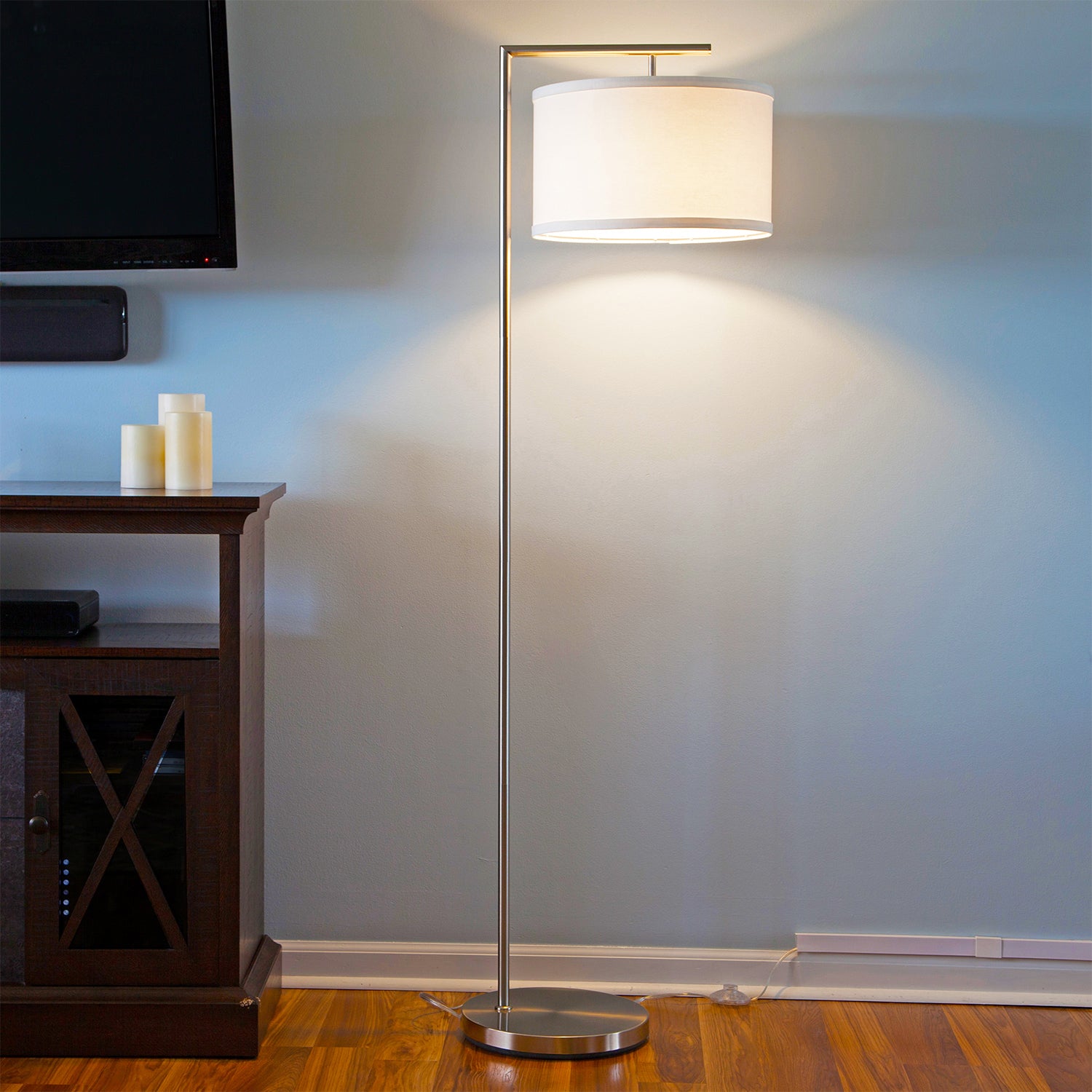 Brightech Montage Standing Floor Smart Lamp LED Light, Satin Nickel (Open Box) - VMInnovations
