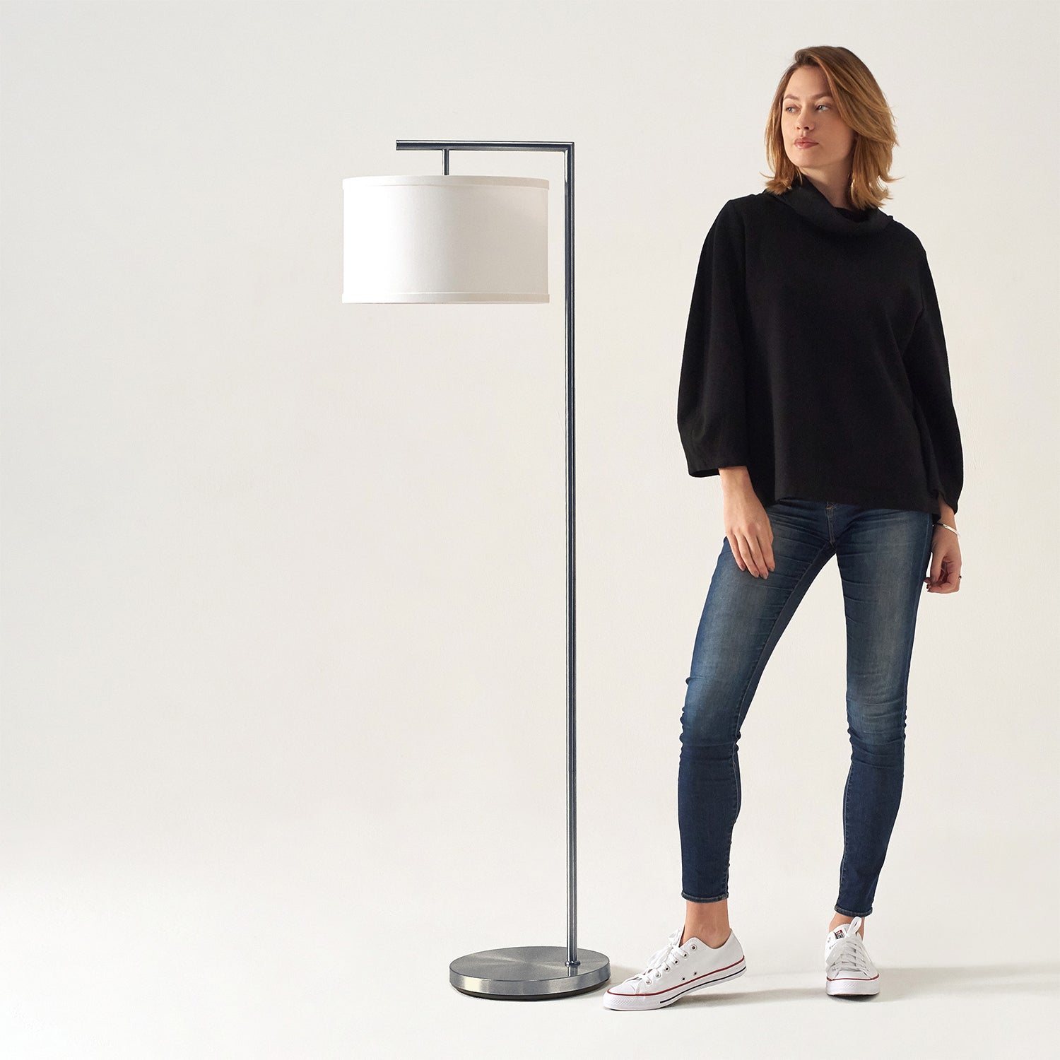 Brightech Montage Standing Floor Smart Lamp LED Light, Satin Nickel (Open Box) - VMInnovations