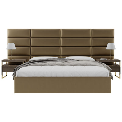 Vant 39 x 46 Inch Floating Upholstered Décor Wall Panels, Metallic Gold (4 Pack)