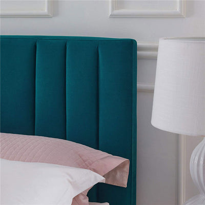 Classic Brands Chicago Modern Tufted Upholstered Platform Bed Frame, Full, Teal