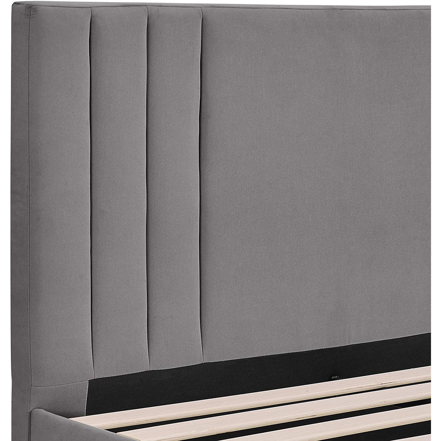 Classic Brands Chicago Tufted Upholstered Platform Bed Frame, Queen, Light Grey