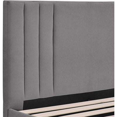 Classic Brands Chicago Tufted Upholstered Platform Bed Frame, Queen, Light Grey