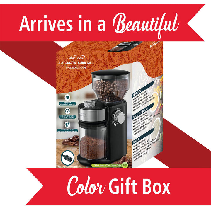 Brentwood 9oz Burr Coffee Bean Blender Grinder Mill Machine, Black (Open Box) - VMInnovations