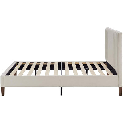 Classic Brands Chicago Modern Tufted Upholstered Platform Bed Frame, Full, Shell
