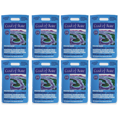 Coast of Maine Wiscasset Blend Earthworm Potting Soil, 8 Quart Bag (8 Pack) - VMInnovations
