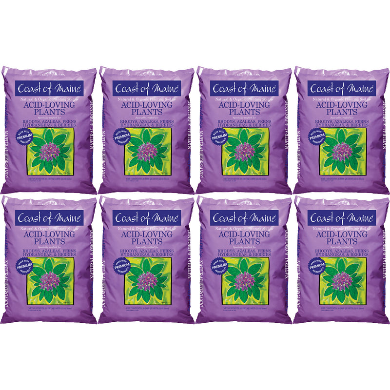 Coast of Maine Organic Potting Soil for Acid Loving Plants, 20 Qt Bag (8 Pack)